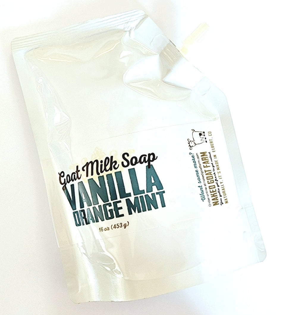 Liquid Goat Milk Soap Pouch - nakedgoatfarm
