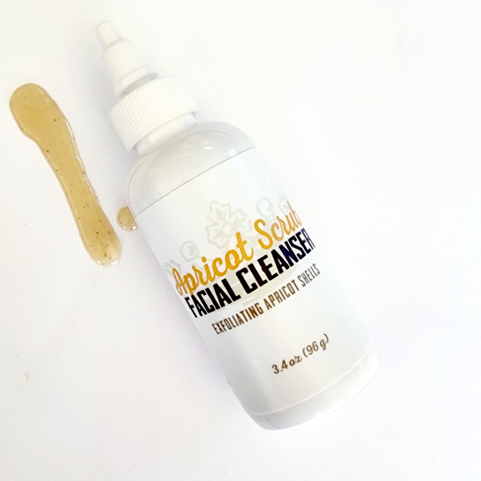 Apricot Scrub Facial Cleanser 3.4 oz with cleanser swatch