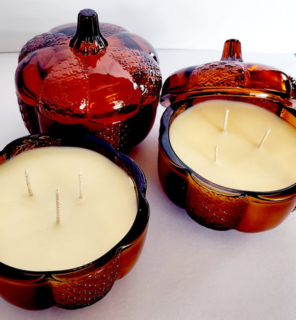 Pumpkin Spice 3-Wick Soy Candle in Heirloom Glass Jar