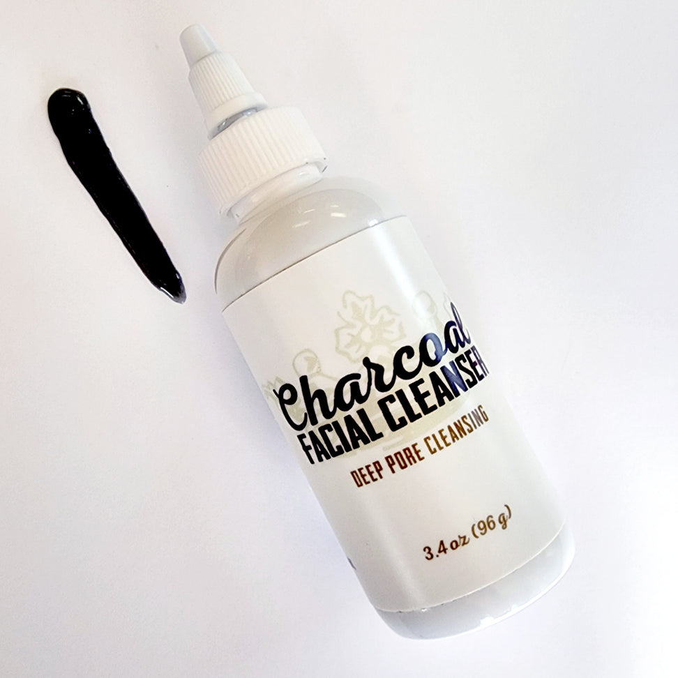 Charcoal Facial Cleanser 3.4 oz with cleanser swatch
