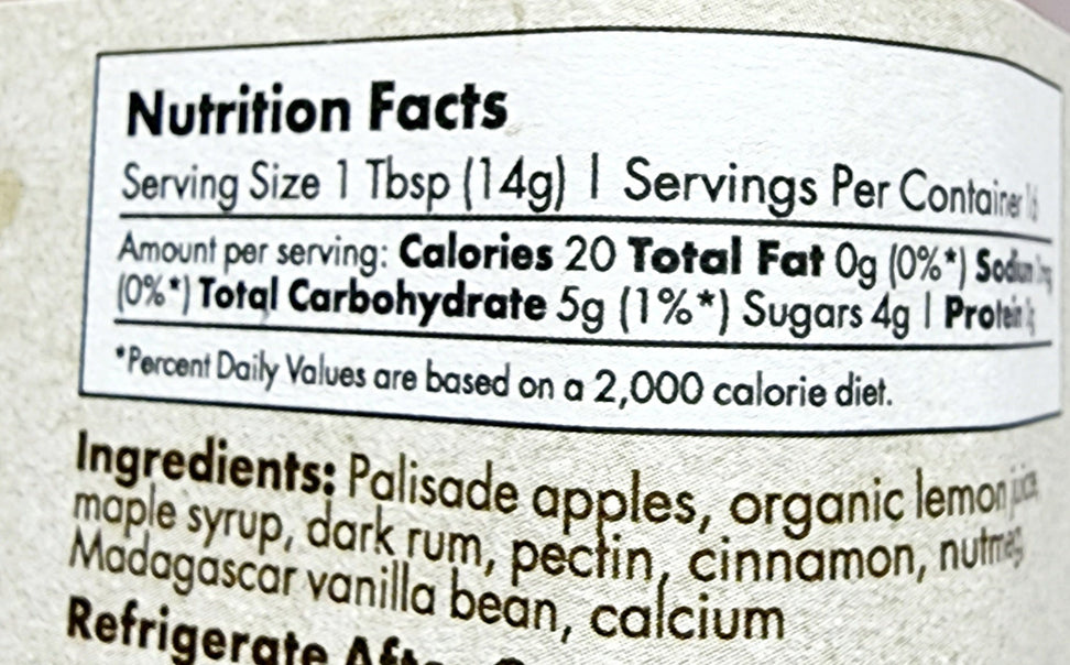 Maple Apple Rum Butter Jam ingredients