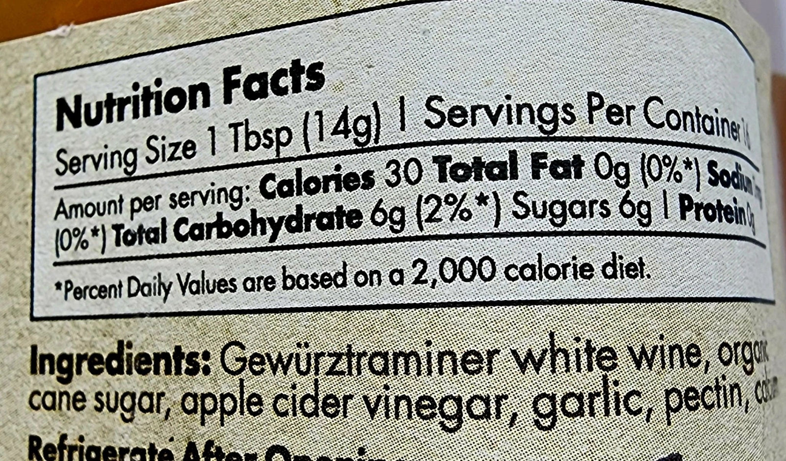 Garlic Gewurztraminer Jam ingredients
