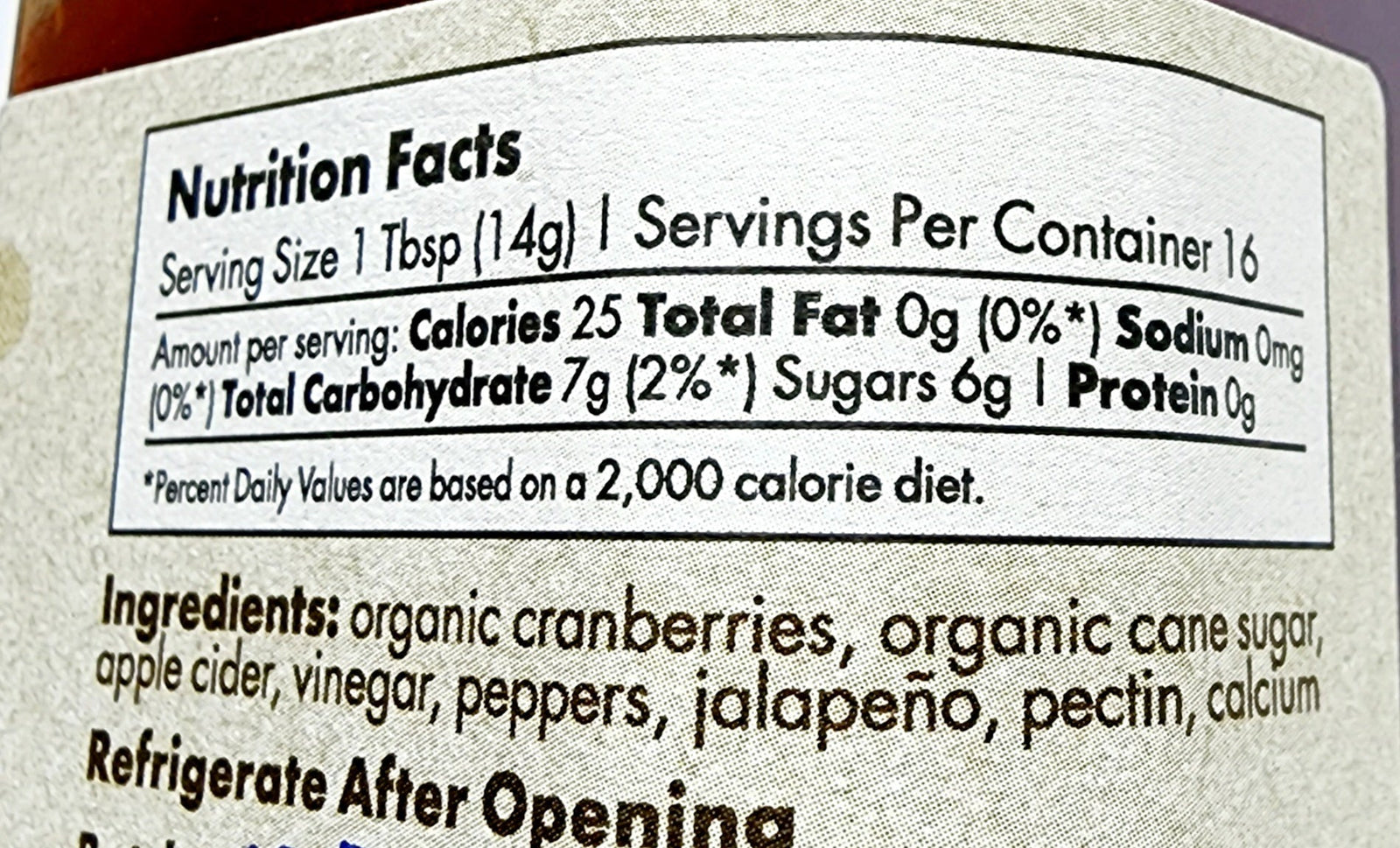 Cranberry Jalapeño Jam ingredients