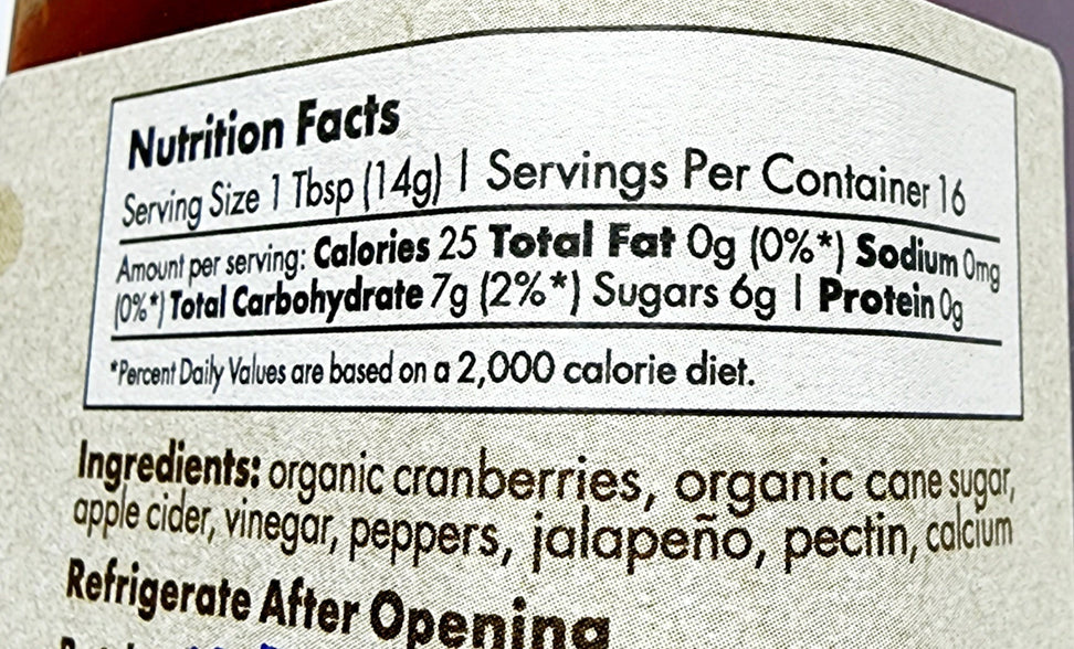 Cranberry Jalapeño Jam ingredients