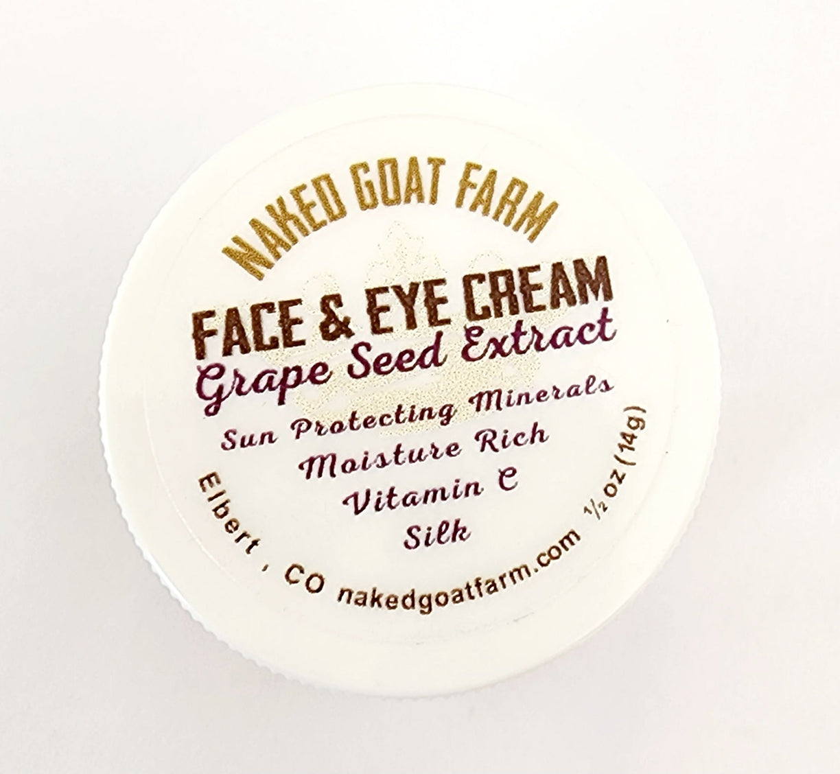 Face & Eye Cream Grape Seed Travel / Trial Size - nakedgoatfarm