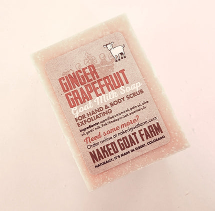 Goat Milk Soap Ginger Grapefruit Salt - nakedgoatfarm