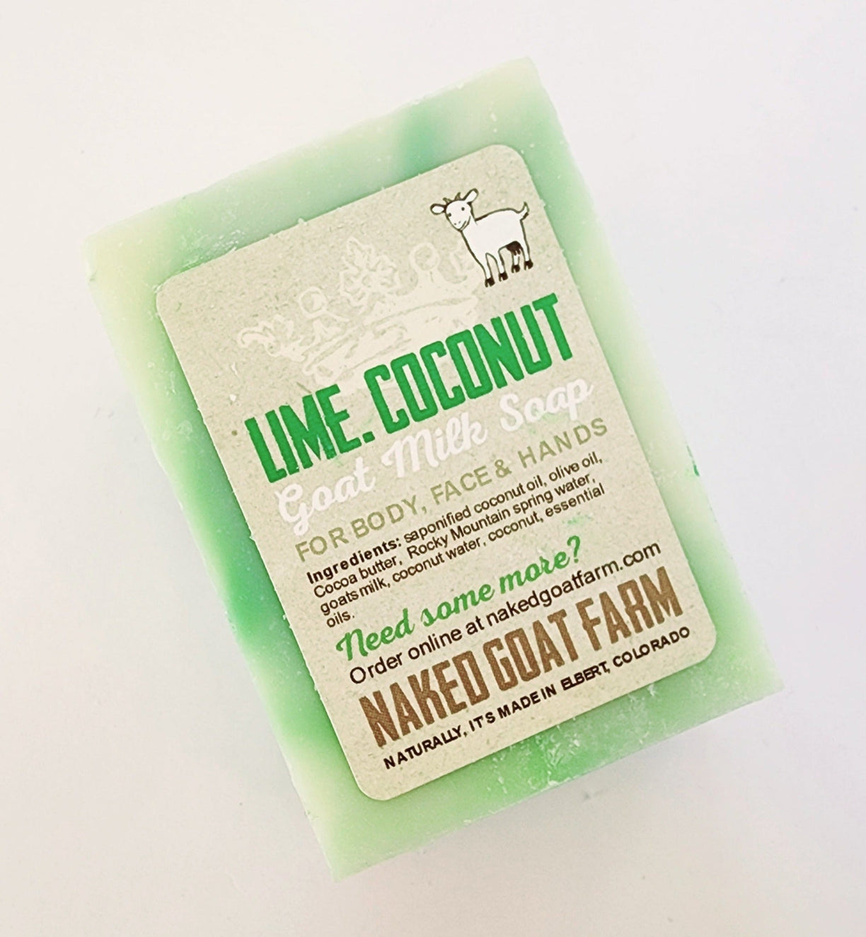 Goat Milk Soap Lime Coconut - nakedgoatfarm