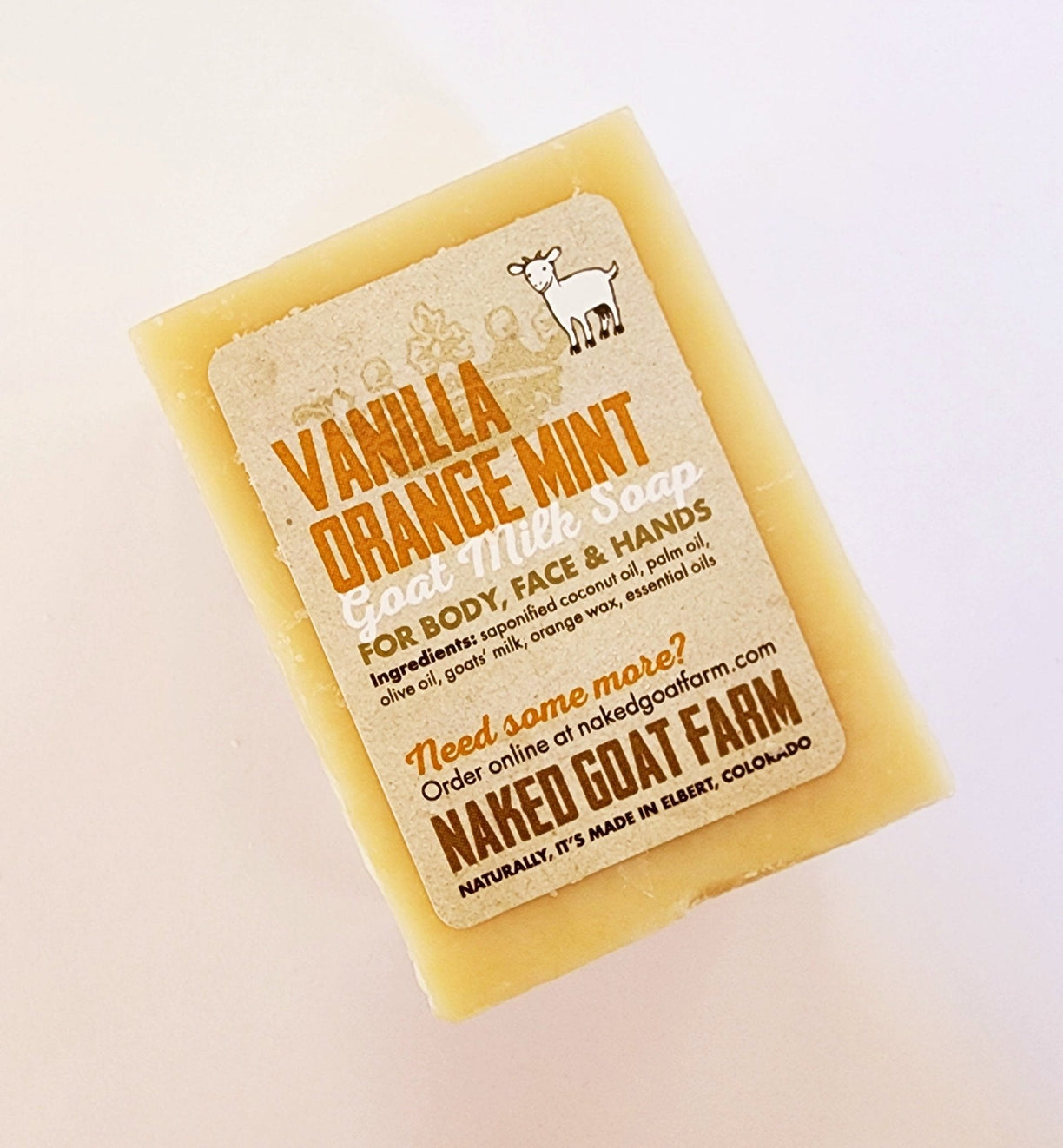 Goat Milk Soap Vanilla Orange Mint - nakedgoatfarm