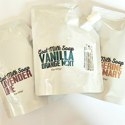 Liquid Goat Milk Soap Pouch - nakedgoatfarm