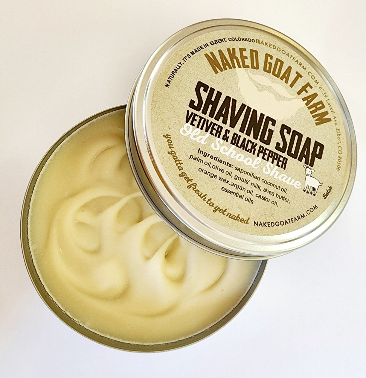 Shaving Soap Tin - nakedgoatfarm